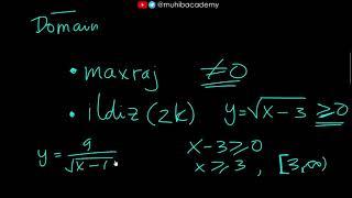 52–dars. Funksiyaning aniqlanish sohasi. | ALGEBRA KURSI