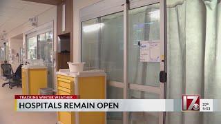 Central North Carolina hospitals remain open in snow