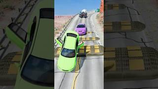 Smaller to bigger cars vs speed bumps #beamngdrive #shorts