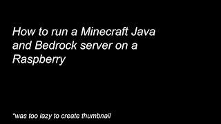 How to run a Minecraft Java and Bedrock server on Raspberry PI