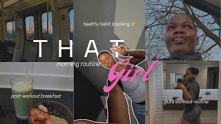 Realistic 5am productive morning vlog: habit stacking, gym workout (becoming that girl)