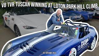 V8 TVR Tuscan winning at Loton Park Hill Climb 18-19th May 2024