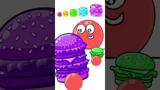 Small, Big, Giant Rainbow Burgers!?  - Red Ball 4 Animation (w/ @LukeDidThat) #asmr #eatingshow