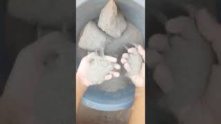 Asmr, big block of soft sand cement crumble.... Dry play