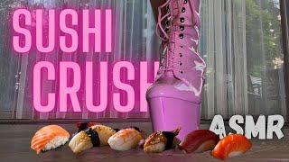 Satisfying ASMR: Crushing Sushi with High Heels