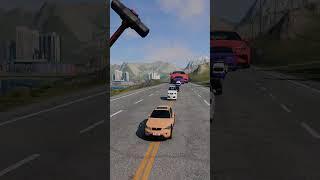 Colorful Small to Big Cars vs Hammer - BeamNG.drive #shorts