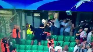 Legia against steward at match Legia - Dortmund