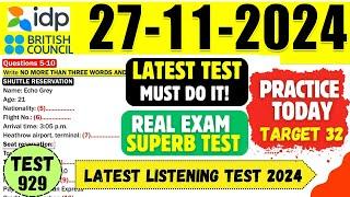 IELTS Listening Practice Test 2024 with Answers | 27.11.2024 | Test No - 929