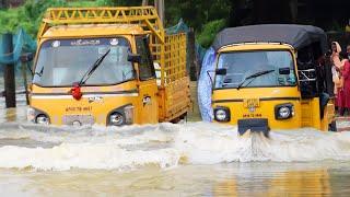 Autorickshaw 3 Wheelers Journey in Flood Water Video | Crazy AutoWala