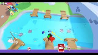 roblox fishing in the pool gameplay minecraft pig playz