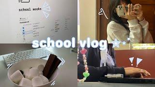 school vlog ⋆˙ finishing tasks, studying, reviewing