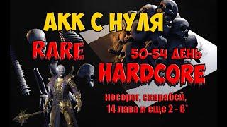 Hardcore Rare 54 день  14 лава носорог скарабей. Прохождение Raid.