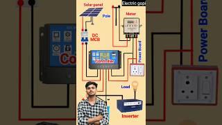  hybrid solar system connection kaise karen  on diagram #power #solar #wiring #electrician #gopi