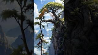  Leopard’s Spectacular Leap Over Goats on a Cliff!️절벽 위의 염소 위로 표범이 뛰어오른다 #shorts #goat #leopard