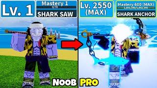 Beating Blox Fruits as Arlong - Shark Saw to Shark Anchor! Lvl 0 to Max Lvl Full Shark v4 Awakening!