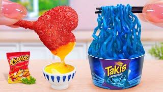 It's Noodles Time!  Cooking Miniature Takis Noodles and Cheetos Fried Chicken  Tina Mini Cooking