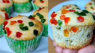 Try Fluffy, Cotton Soft Eggless Tutti Frutti Cupcakes Recipe | Tutti Frutti Cupcakes Bakery Style
