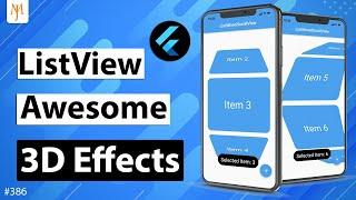 Flutter Tutorial - Awesome 3D ListView Scrolling | ListWheelScrollView | 3D Rotating Card List