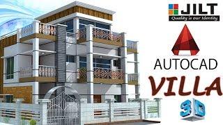 Create 3D  Double Storied VILLA using Autocad in Easy steps part-1