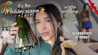 Cozy Christmas Prep ️ Unboxing, Decorating, & At-Home Acupuncture?? 🪡