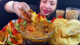 Eating Spicy Aloo Samosa, Chole Masala, Chilli, Chole Bhature, Tandoori Chai | Samosa And Chai Asmr