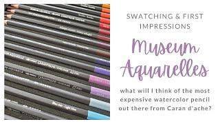 Swatching Caran d'ache Museum Aquarelles | the Most Expensive Watercolor Pencils