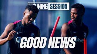 ANSU FATI is BACK with the GROUP! | FC Barcelona training 