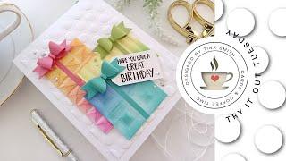 Try It Out Tuesday | Create textured presents with Mini Bows | DIY birthday card by Tina Smith