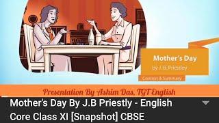 Mother's Day By J.B Priestly - English Core Class XI [Snapshot] CBSE