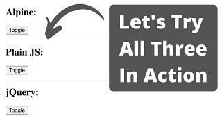 Alpine.js vs jQuery vs Vanilla JS: Example + NEW Course!