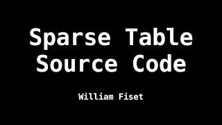 Sparse Table Data Structure | Source Code