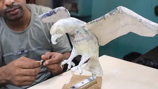 How to make Eagle Sculpture from Newspaper | Paper mache Craft | Bookworm 