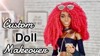 Custom Barbie Doll Makeover Transformation - Reroot| Repaint| Tattoo| Nails & more!