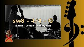 Jazz Swing Groove in G | Playing with Modes - Bass Backing Track - No Bass