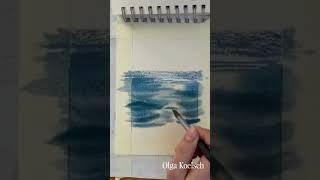 How to paint a seascape with watercolor #watercolorlesson #arttips