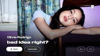 Olivia Rodrigo – bad idea right? | Official Instrumental