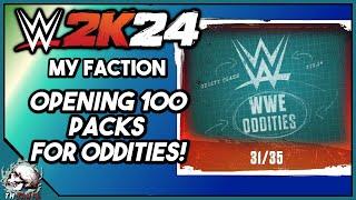 OPENING 100 PACKS FOR ODDITIES! WWE 2K24 MyFaction