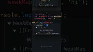 Map vs WeakMap #javascript #nodejs #shorts