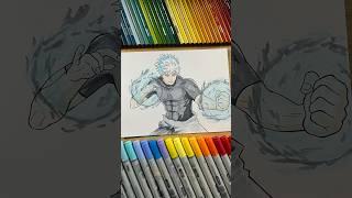 How to Draw Gojo Fight Pose Jujutsu Kaisen #drawing #shorts #gojo #sukuna #jujutsukaisen