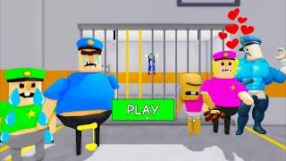 Police Family Escape MUSCLE BARRY SCARY OBBY Full Walkthrough #roblox