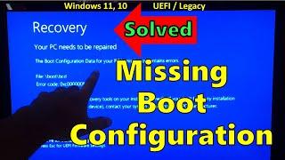 How To Fix Missing Boot Configuration in Windows 11 UEFI (Easy Tutorial)