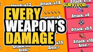 COMPLETE Survivor.io Weapon Damage Guide - MOST Damage, Area, & More!