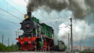 Parade of Russian steam locomotives. Railway EXPO 2021