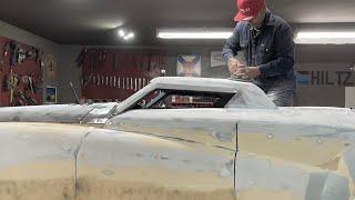 Custom roof on 1959 Jaguar | Welded, grinded, fibreglassed, filled, and sanded in less than 1HR