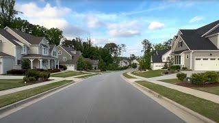 Evening Drive Through Neighborhoods, North Carolina, USA | Driving Sounds for Sleep and Study