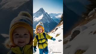 "Tiny Trekkers on a Scenic Alpine Adventure | Adorable Toddler Explorers" #shorts #shortvideo #ai