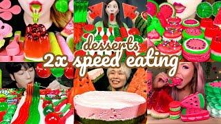 BEST WATER MELON DESSERTS MUKBANG COMPILATION || ASMR 2× SPEED EATING SHOW