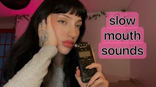 Slow, clicky mouth sounds and whispers  asmr with hand movements