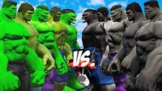 TEAM GREEN HULK VS TEAM BLACK HULK - HULK BATTLE - EPIC SUPERHEROES WAR