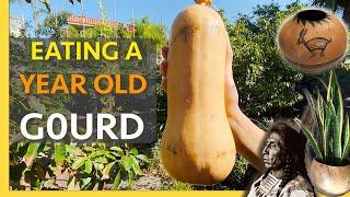 Eating a ONE YEAR OLD GOURD and make a bowl, water bottle or decorative container easily